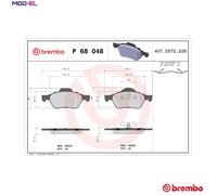 BRAKE PAD SET DISC BRAKE P 68 048 FOR RENAULT SCENIC/II MEGANE/-Cabriolet 1.5L