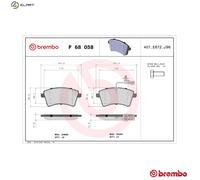 Brembo Brake Pad Set P 68 058 – Front Axle – Fits Renault Kangoo, Nissan NV250