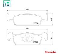 Brake pads P 68 060 BREMBO for DACIA RENAULT