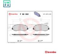 BRAKE PAD SET DISC BRAKE P 68 062 FOR RENAULT MASTER/III/Platform/Chassis/Van
