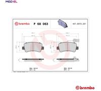 BRAKE PAD SET DISC BRAKE P 68 063 FOR RENAULT MASTER/III/Platform/Chassis/Van