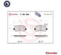Brake pads P 68 063 BREMBO for OPEL RENAULT NISSAN