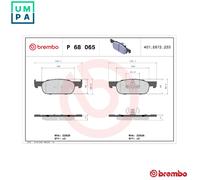 BRAKE PAD SET DISC BRAKE P 68 065 FOR RENAULT CLIO/IV/Hatchback/Van/MIO/Sport