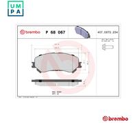 Brembo Brake Pad Set P 68 067 – Front Disc Brake for Renault Espace V, Talisman, Megane IV