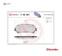 BRAKE PAD SET DISC BRAKE P 68 067 FOR RENAULT SCENIC/IV/GRAND TALISMAN/Sport
