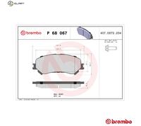Brembo Brake Pad Set P 68 067 – Front Disc Brake for Renault Espace V, Talisman, Megane IV
