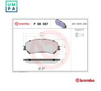 BRAKE PAD SET DISC BRAKE P 68 067 FOR RENAULT SCENIC/IV/GRAND TALISMAN/Sport