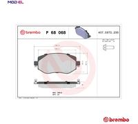 BRAKE PAD SET DISC BRAKE P 68 068 FOR RENAULT MEGANE/GRAND/COUPE/IV/Grand/III