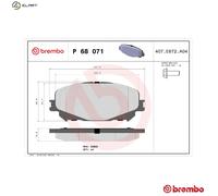Brembo P 68 071X Brake Pad Set Front Braking Fits Mitsubishi ASX Renault