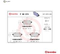 BREMBO P 68 074 Brake pad set
