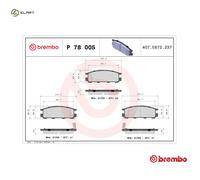 BRAKE PAD SET DISC BRAKE P 78 005 FOR SUBARU OUTBACK/LEGACY SVX/ALCYONE 2.2L
