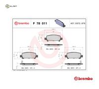 BRAKE PAD SET DISC BRAKE P 78 011 FOR SUBARU OUTBACK LEGACY/Mk/III/Station/IV