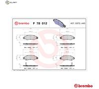 Front Brake Pad Set BREMBO P 78 012 for Subaru/Suzuki Justy/Swift (89-03)