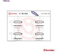 Front Brake Pad Set BREMBO P 78 012 for Subaru/Suzuki Justy/Swift (89-03)