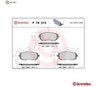 BRAKE PAD SET DISC BRAKE P 78 013 FOR SUBARU B3/Hatchback OUTBACK LEGACY/V/IV