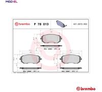BRAKE PAD SET DISC BRAKE P 78 013X FOR SUBARU B3/Hatchback OUTBACK LEGACY/V/IV