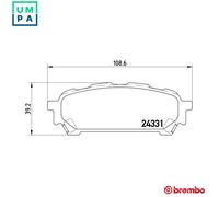 Brembo Brake Pad Set P 78 014 – Rear with Anti-Squeak Plate – Fits Subaru Forester & Impreza
