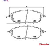 BRAKE PAD SET DISC BRAKE P 78 017X FOR SUBARU FA20F/FA20E 2.0L 4cyl WRX