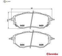 Brake pads P 78 017X BREMBO for SUBARU OUTBACK LEGACY IV LEGACY IV Estate LEVORG