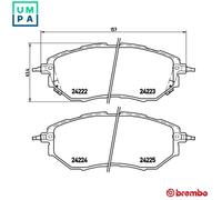 Brake pads P 78 017X BREMBO for SUBARU OUTBACK LEGACY IV LEGACY IV Estate LEVORG
