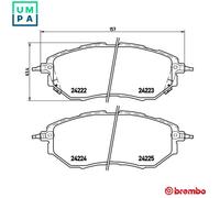 P 78 017X Brake Pad Set Front Braking Fits Subaru Levorg Forester By Brembo