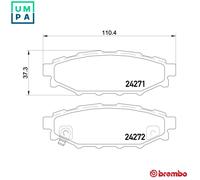 BRAKE PAD SET DISC BRAKE P 78 020 FOR SUBARU B3/Hatchback OUTBACK LEGACY/V/IV