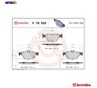BRAKE PAD SET DISC BRAKE P 78 026 FOR SUBARU FB20C/FB20D 2.0L 4cyl XV