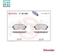 BREMBO P 78 028 Brake pad set