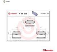 BREMBO P 79 005 Brake Pad Set, disc brake for GEO,HOLDEN,LANDWIND (JMC),SUBARU,S