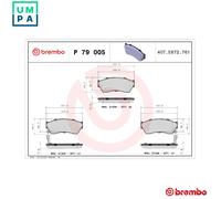 BREMBO P 79 005 Brake Pad Set, disc brake for GEO,HOLDEN,LANDWIND (JMC),SUBARU,S