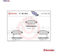 BRAKE PAD SET DISC BRAKE P 79 014 FOR SUZUKI M16A 1.6L M15A 1.5L J23A 2.3L 4cyl