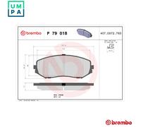 Brembo Brake Pad Set P79 018 Front 55mm Height Fits Suzuki Grand Vitara