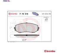 Brembo Brake Pad Set P79 018 Front 55mm Height Fits Suzuki Grand Vitara
