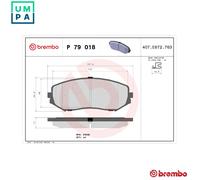 BRAKE PAD SET DISC BRAKE P 79 018 FOR SUZUKI GRAND/VITARA/XL-7/II/NOMADE/SUV