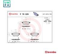 Brake pads P 79 029 BREMBO for SUZUKI SWIFT III SX4 S-CROSS VITARA BALENO