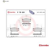 BREMBO P 79 031 Brake pad set