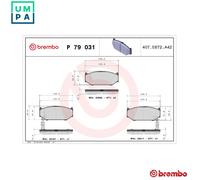 Brembo Brake Pad Set P 79 031 - Front Axle with Anti-Squeak Plate - Fits Suzuki Swift