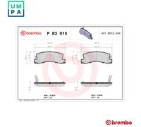 BREMBO P 83 015 Brake pad set
