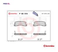 BRAKE PAD SET DISC BRAKE P 83 015 FOR HOLDEN LEXUS TOYOTA COROLLA/Van/Compact