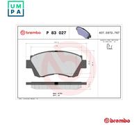 BRAKE PAD SET DISC BRAKE P 83 027 FOR HOLDEN LEXUS TOYOTA 3VZ-FE 3.0L 6cyl 3.0L