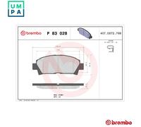 BRAKE PAD SET DISC BRAKE P 83 028 FOR TOYOTA COROLLA/LEVIN CARINA/Liftback 1.8L