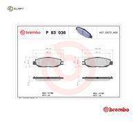 BRAKE PAD SET DISC BRAKE P 83 036 FOR LEXUS TOYOTA 1UZ-FE 4.0L 8cyl LS 3.0L 4cyl