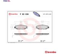 Brembo Brake Pad Set P 83 036 for Lexus Toyota 1UZ-FE 4.0L 8cyl, LS 3.0L 4cyl