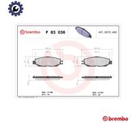 Brembo Brake Pad Set P 83 036 for Lexus Toyota 1UZ-FE 4.0L 8cyl, LS 3.0L 4cyl