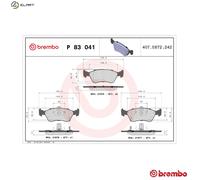 Brembo Brake Pad Set P 83 041 – Front Disc with Piston Clip – Fits Toyota Avensis