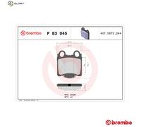 Brake pads P 83 045 BREMBO for LEXUS GS IS I SC Convertible IS SportCross