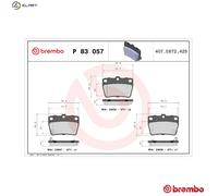 BRAKE PAD SET DISC BRAKE P 83 057 FOR CHERY TOYOTA RAV/4/II/SUV/Mk/ DR 1.9L