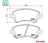 Brake pads P 83 064 BREMBO for TOYOTA COROLLA COROLLA Estate COROLLA Saloon