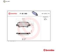Brake pads P 83 065 BREMBO for TOYOTA COROLLA COROLLA Estate COROLLA Saloon