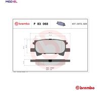Brembo Brake Pad Set P 83 068 - Rear Disc Brake - Fits Lexus RX, Toyota Harrier